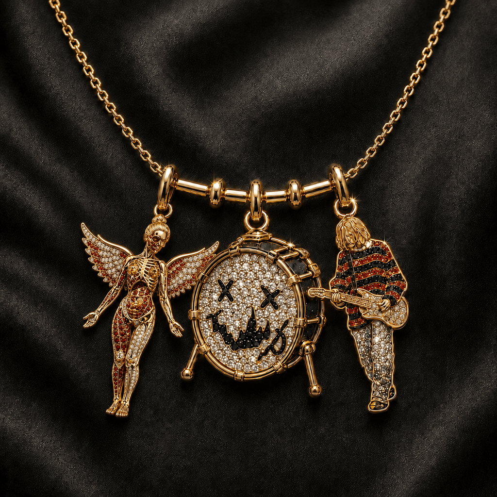 NVN Solid Gold Chain with Diamond Pendant BMD