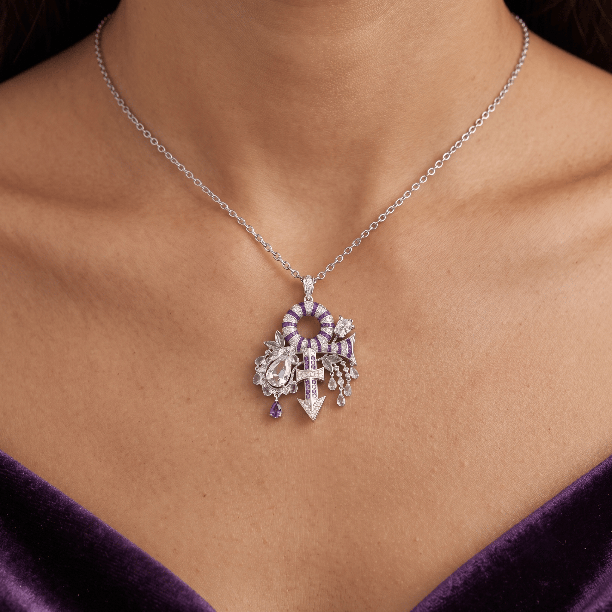 PRCE Solid Gold Chain with Diamond Pendant HTTT