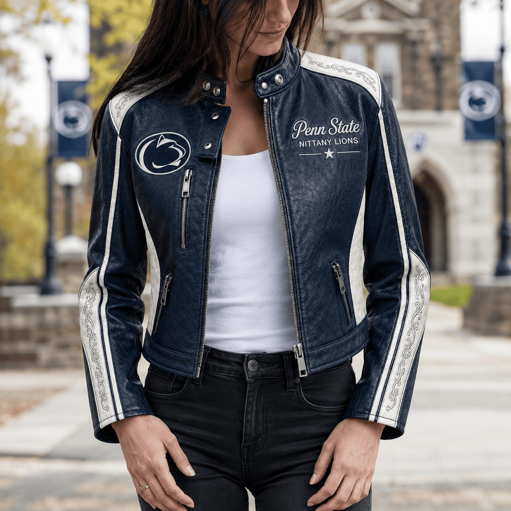 Premium PSNL Cropped Leather Zipper Jacket TNSM