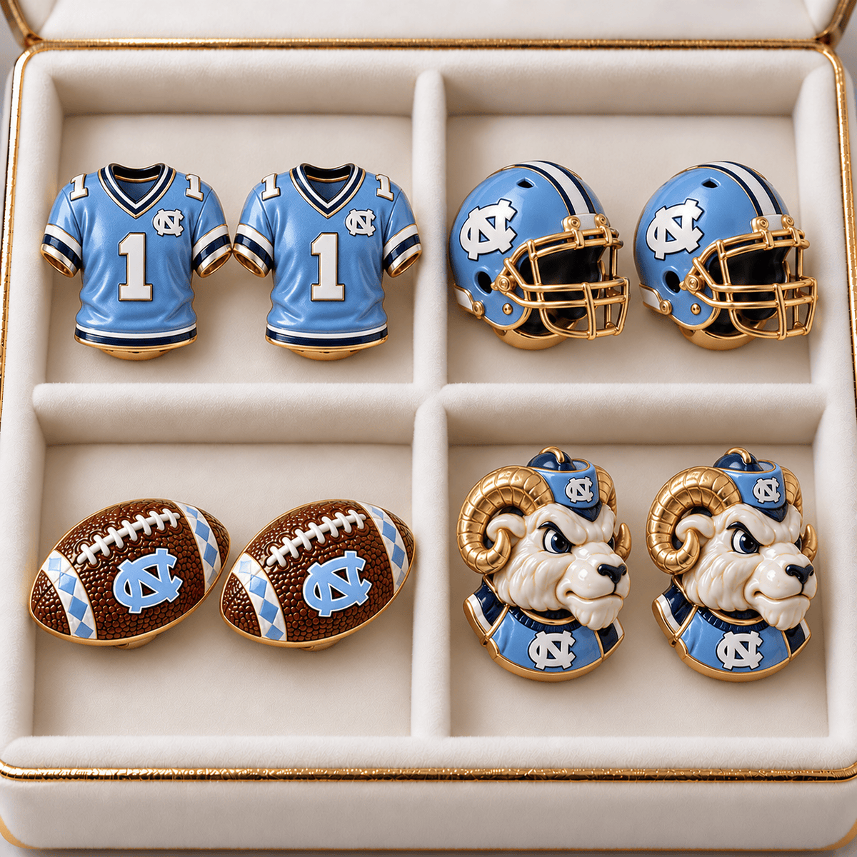 UNC Sculpted Button Jewelry Set NTKO