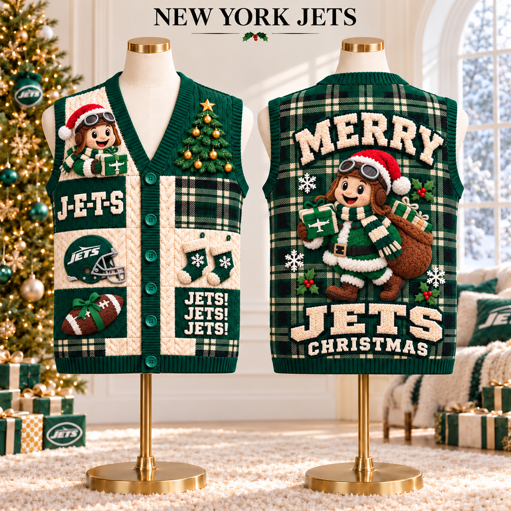 NYJ Premium Christmas Cardigan Vest TMH