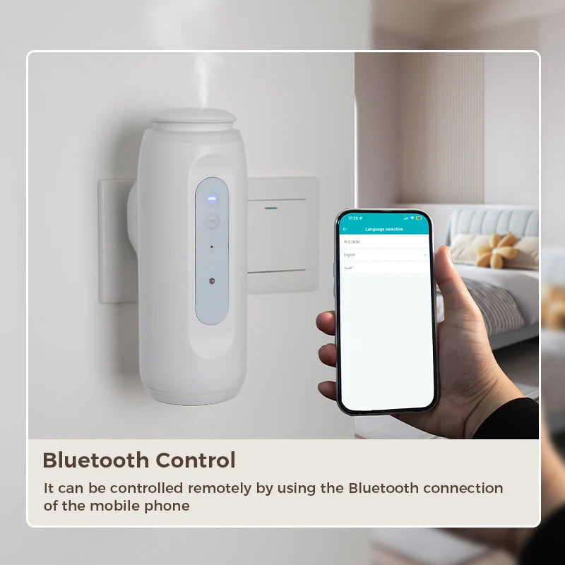 300m³ Wall Mounted Bluetooth Control Perfume Fragrance Diffuser Home Flavoring Air Freshener Air Purifier Oil Diffuser