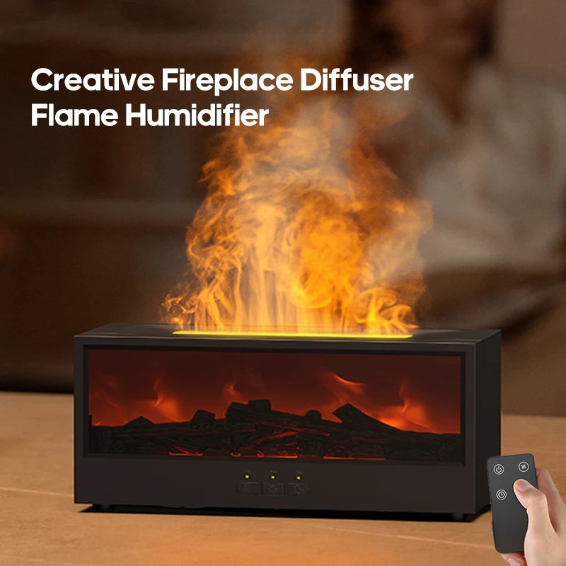 New Creative Fireplace Aromatherapy 150 Waterless Auto Off Colorful Flame Aerial Humidifier for remote home bedrooms AG-DQ717