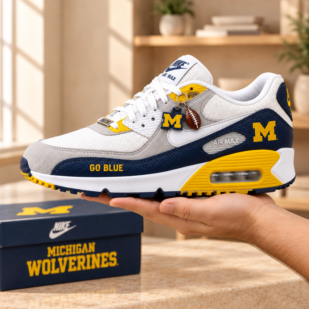 Michigan Wolverines Premium Low-Top Sneakers