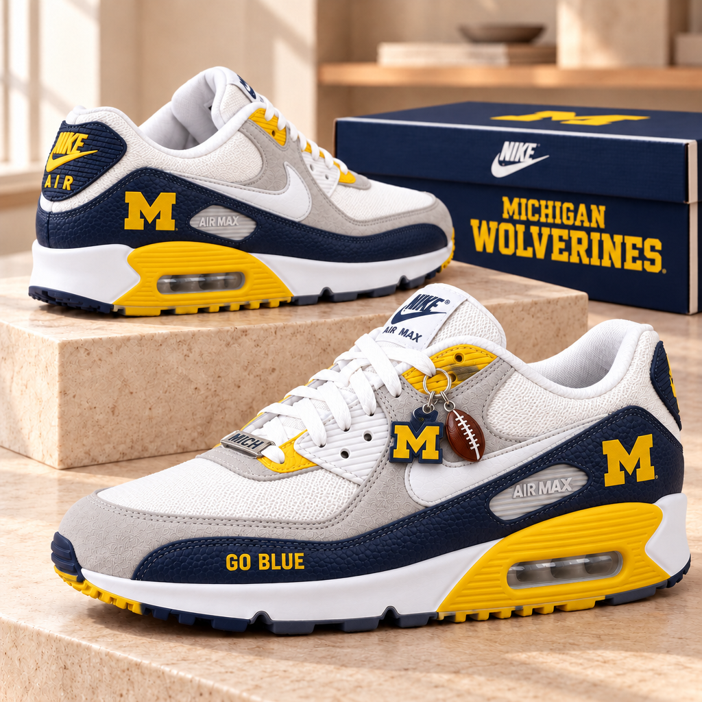 Michigan Wolverines Premium Low-Top Sneakers