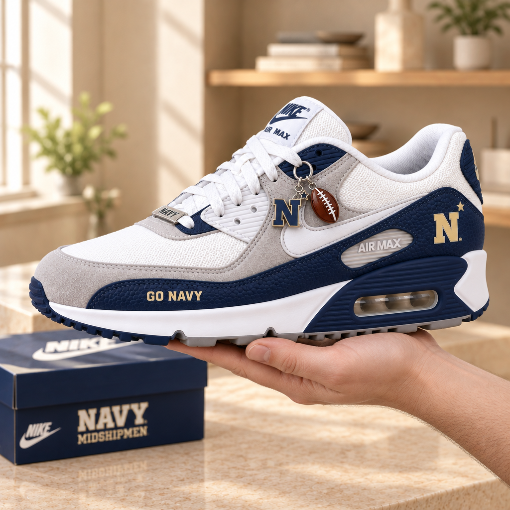 Navy Midshipmen Premium Low-Top Sneakers