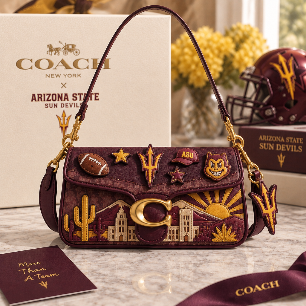 Arizona State Sun Devils Coach Shoulder Cross With Charm